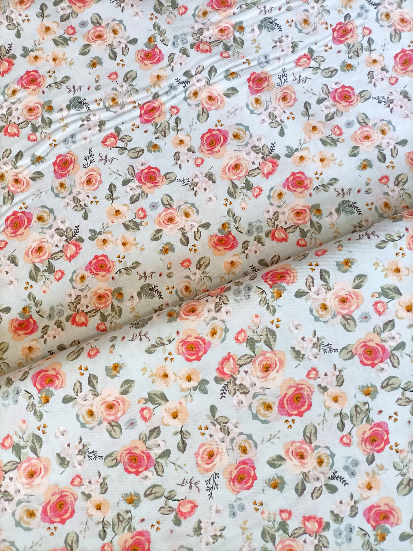 Cotton Fabric - Gingham Gardens Floral Aqua - Riley Blake