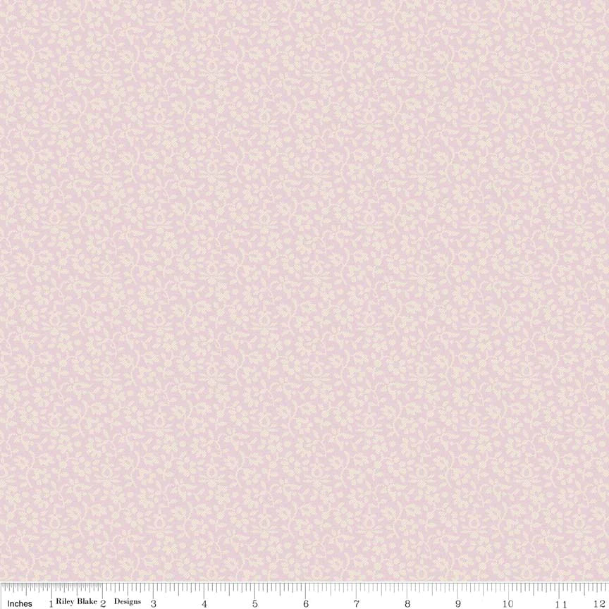 Fat Quarter - Light Pink Lace Effect Floral Pattern - Penny Rose Fabrics - Cotton Fabric