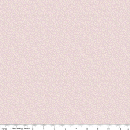 Fat Quarter - Light Pink Lace Effect Floral Pattern - Penny Rose Fabrics - Cotton Fabric