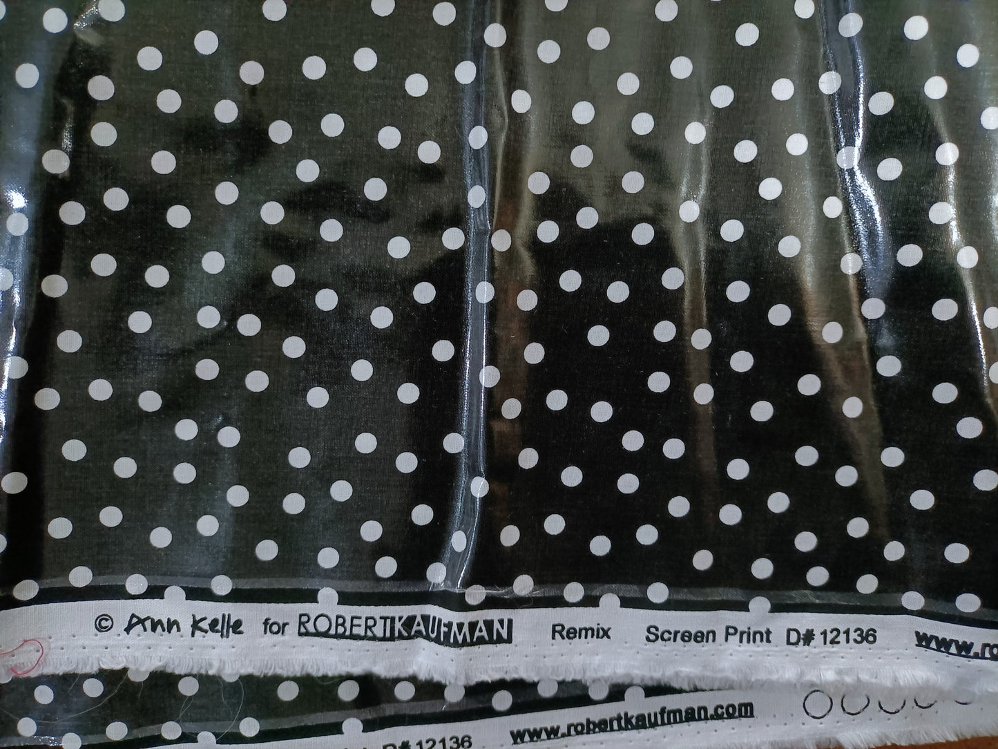 Laminated Cotton - Black with White Dots - Fabric Rescue