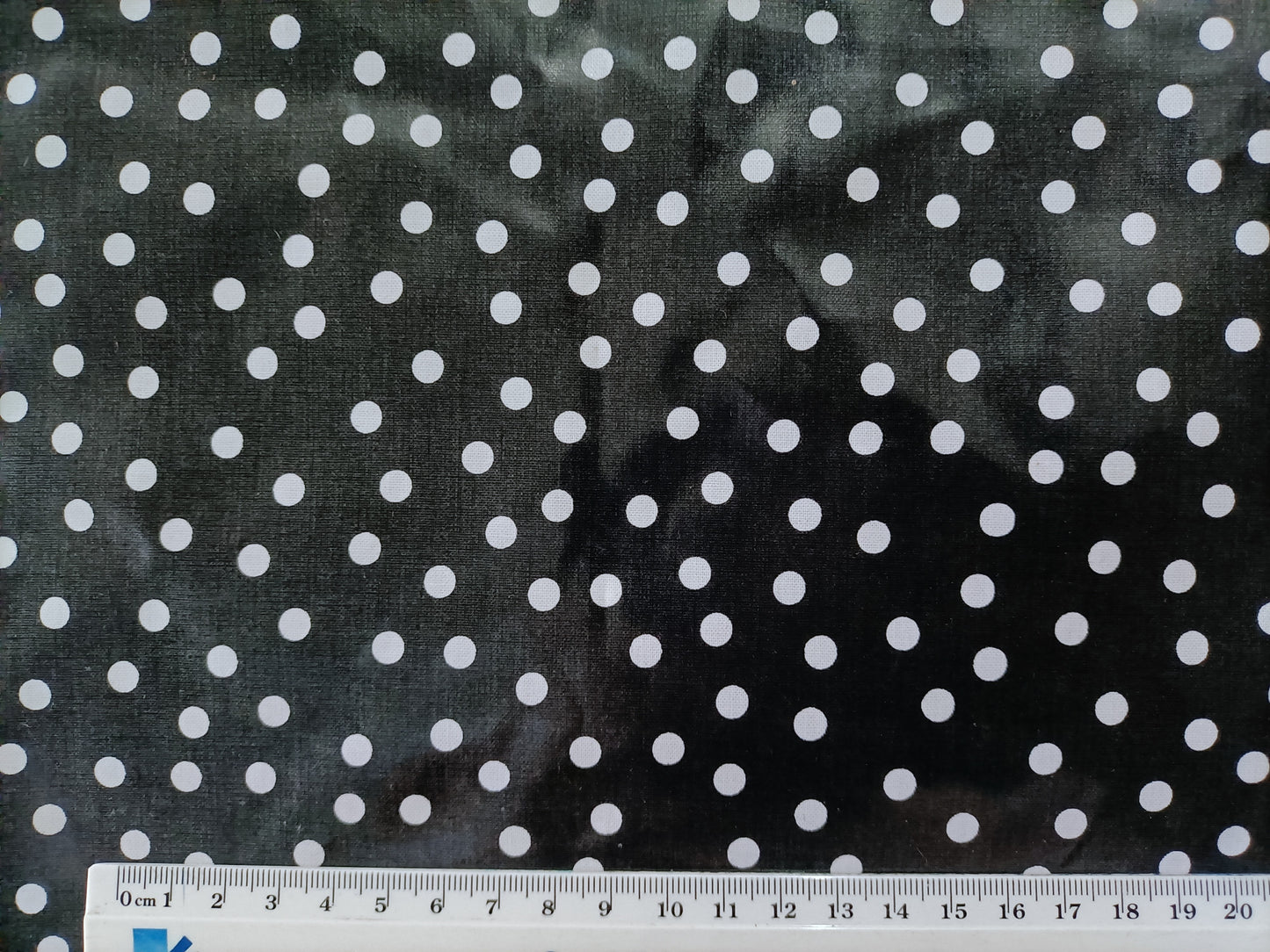 Laminated Cotton - Black with White Dots - Fabric Rescue