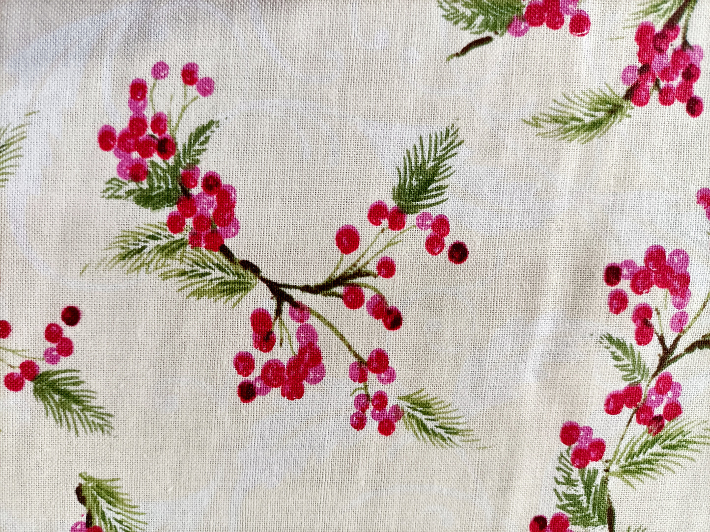 Cotton Fabric - Red Berries - Fabric Rescue