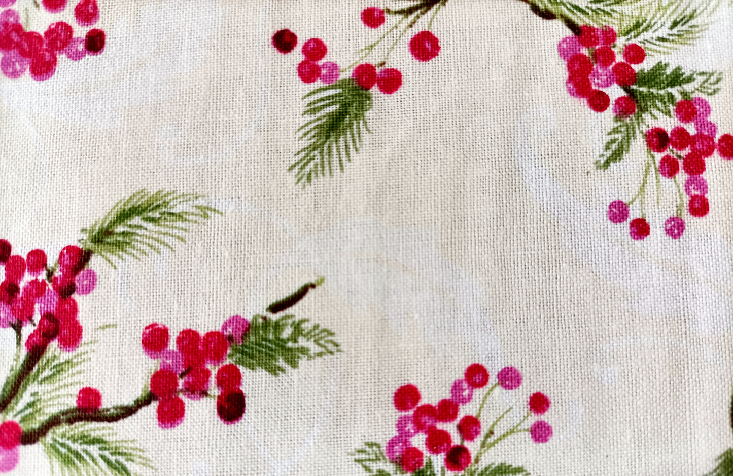 Cotton Fabric - Red Berries - Fabric Rescue