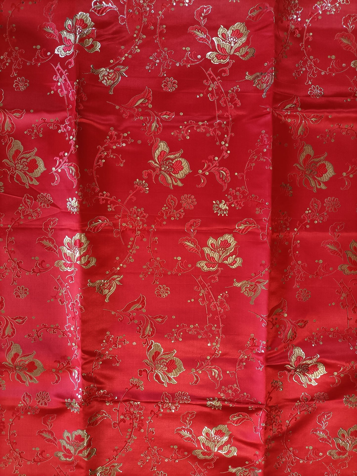 Red satin brocade