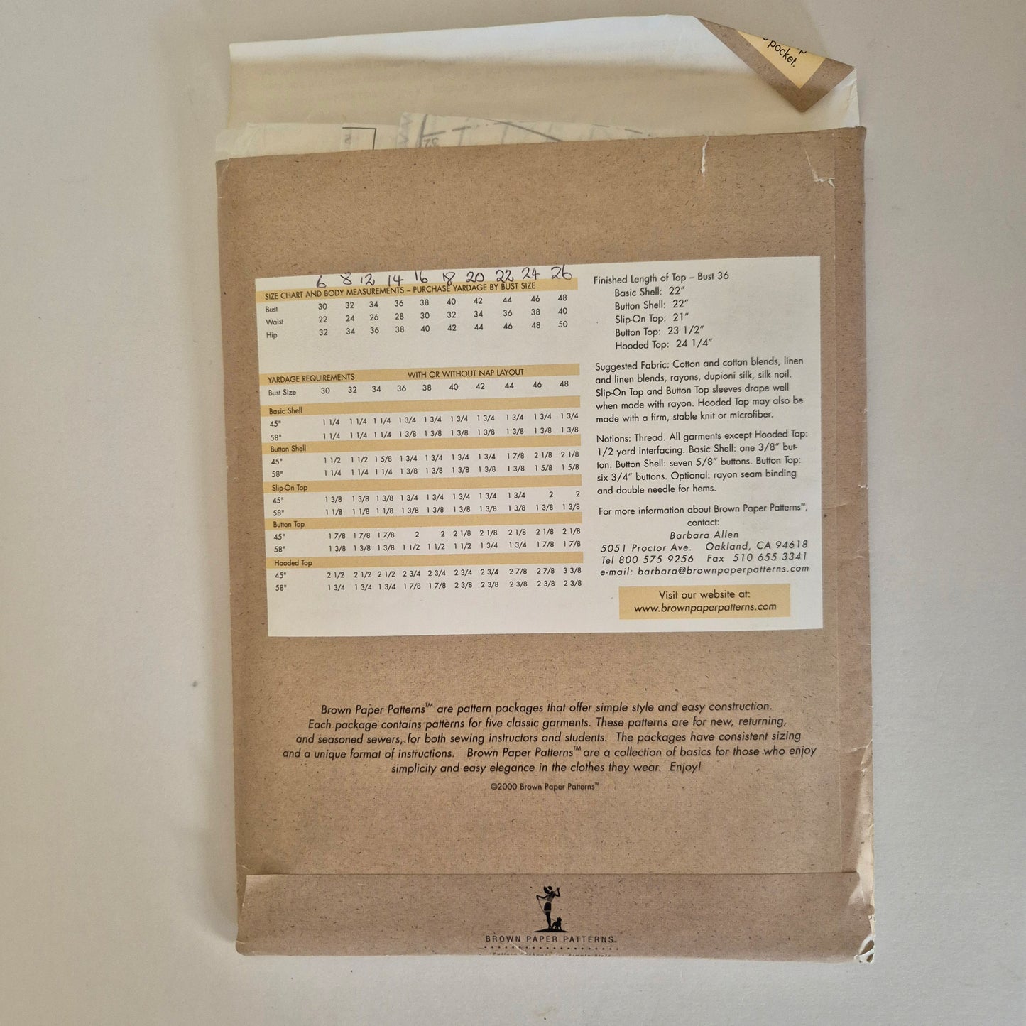 Top Package One by Brown Paper Patterns, Bust 30" - 48"