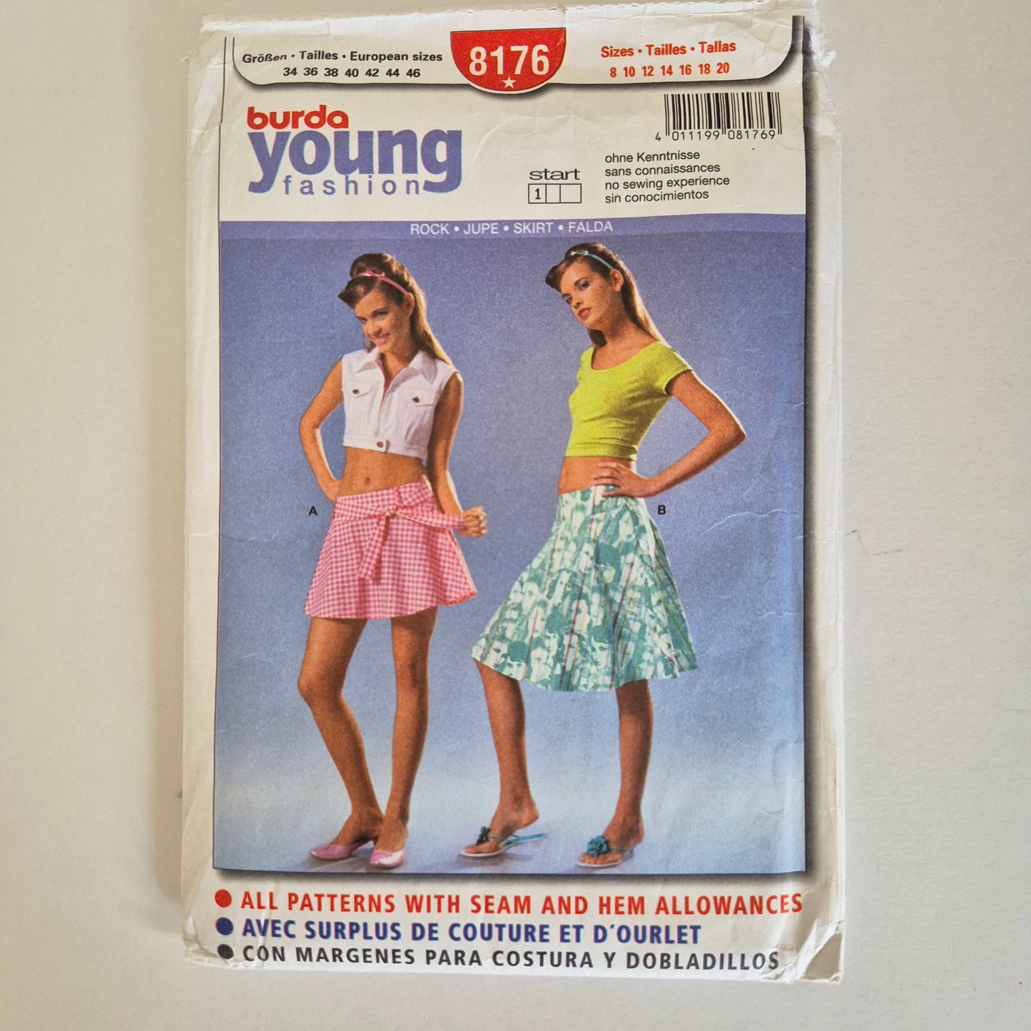 Burda Young 8176, Skirt pattern, Sizes 8 - 20