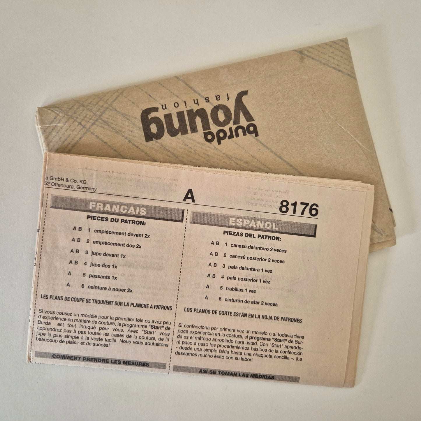 Burda Young 8176, Skirt pattern, Sizes 8 - 20