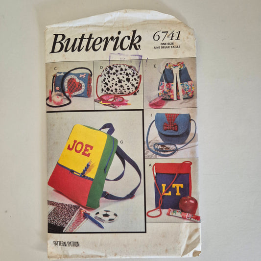 Butterick 6741, 10 different children's bags