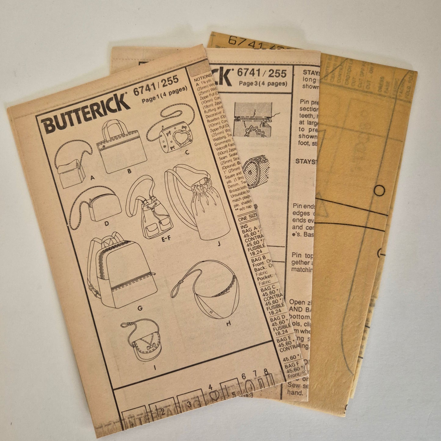 Butterick 6741, 10 different children's bags