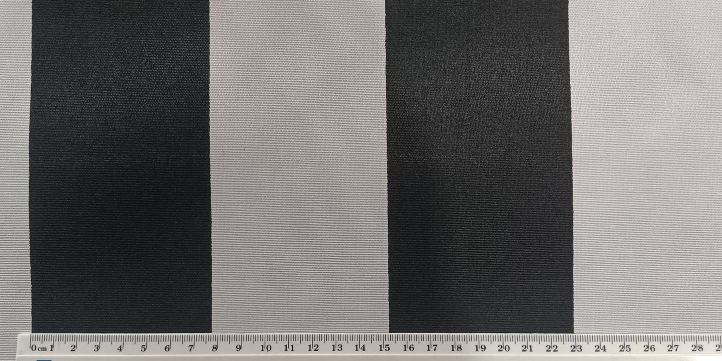 Canvas - Large Black and White Stripe - Indoor/Outdoor Use - Fabric Rescue