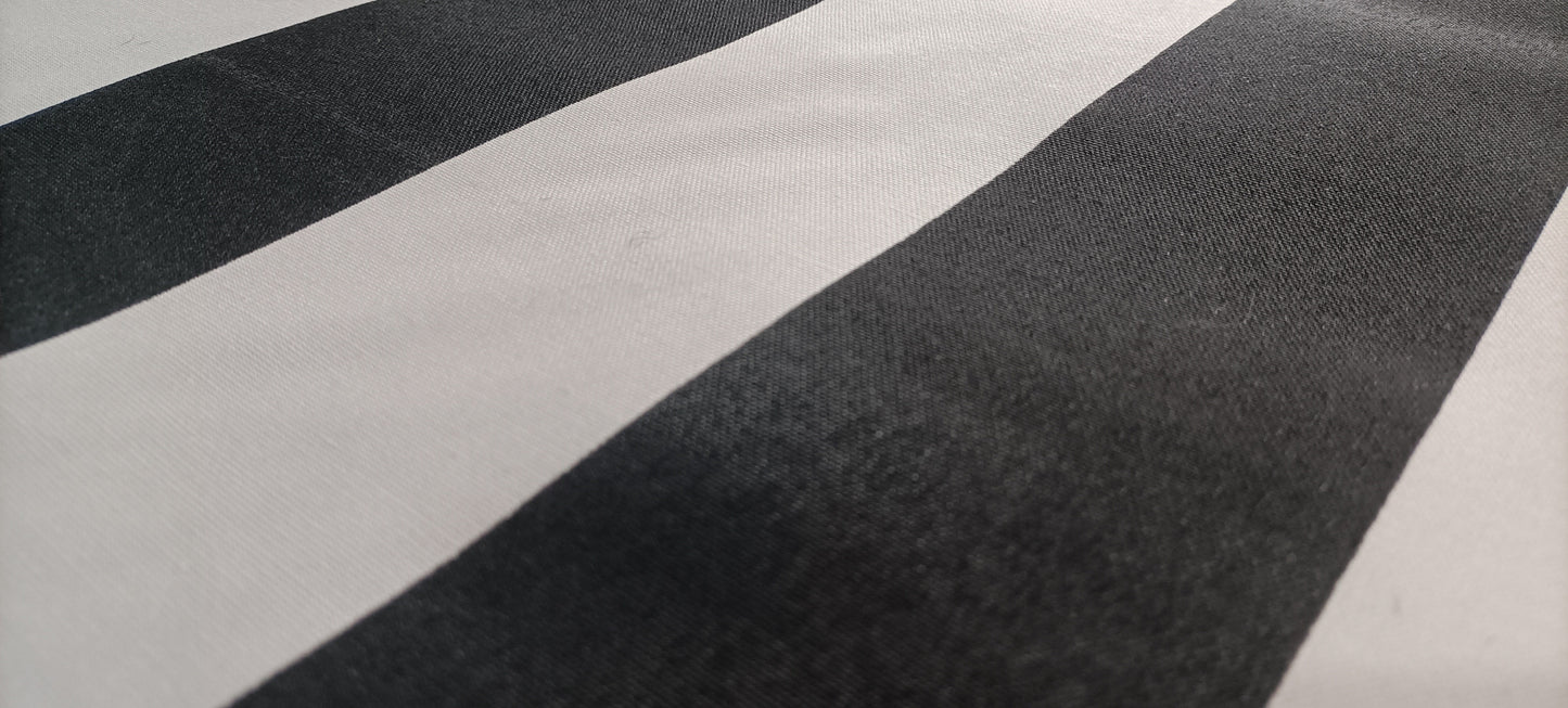 Canvas - Large Black and White Stripe - Indoor/Outdoor Use - Fabric Rescue