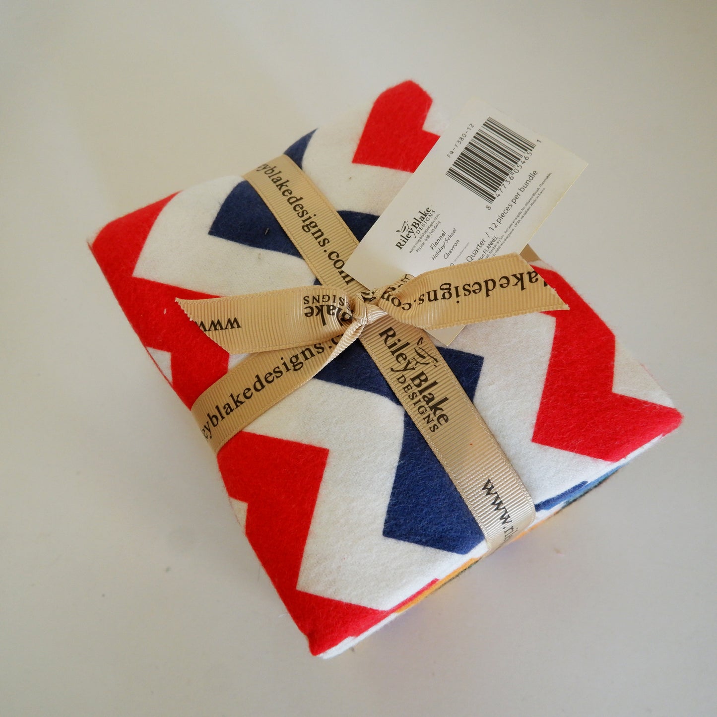 Cotton Flannel Fat Quarter - 12 Pieces - School Chevrons - Riley Blake