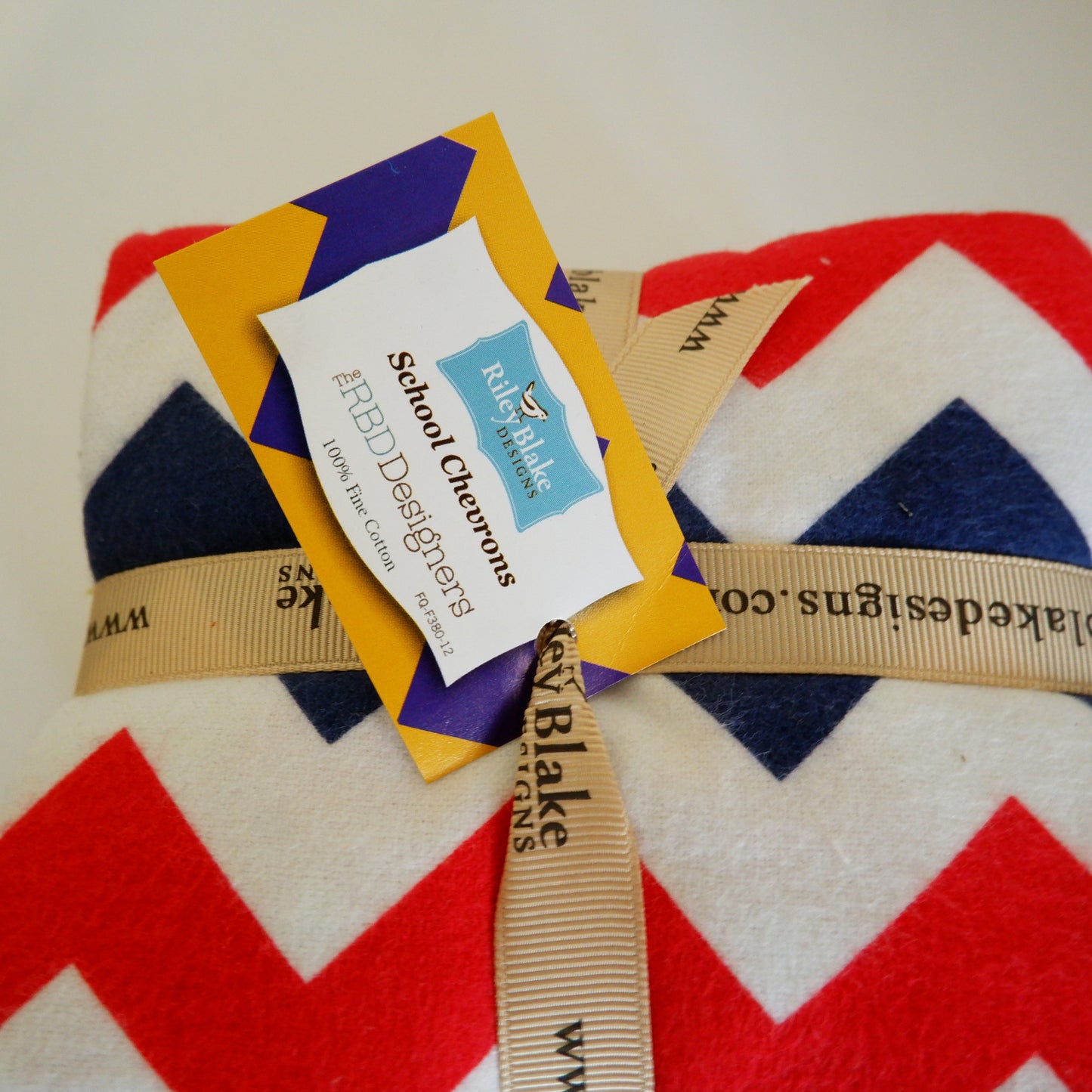 Cotton Flannel Fat Quarter - 12 Pieces - School Chevrons - Riley Blake