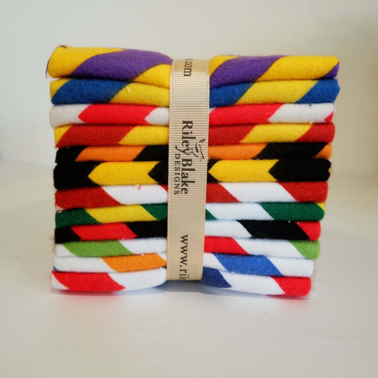 Cotton Flannel Fat Quarter - 12 Pieces - School Chevrons - Riley Blake