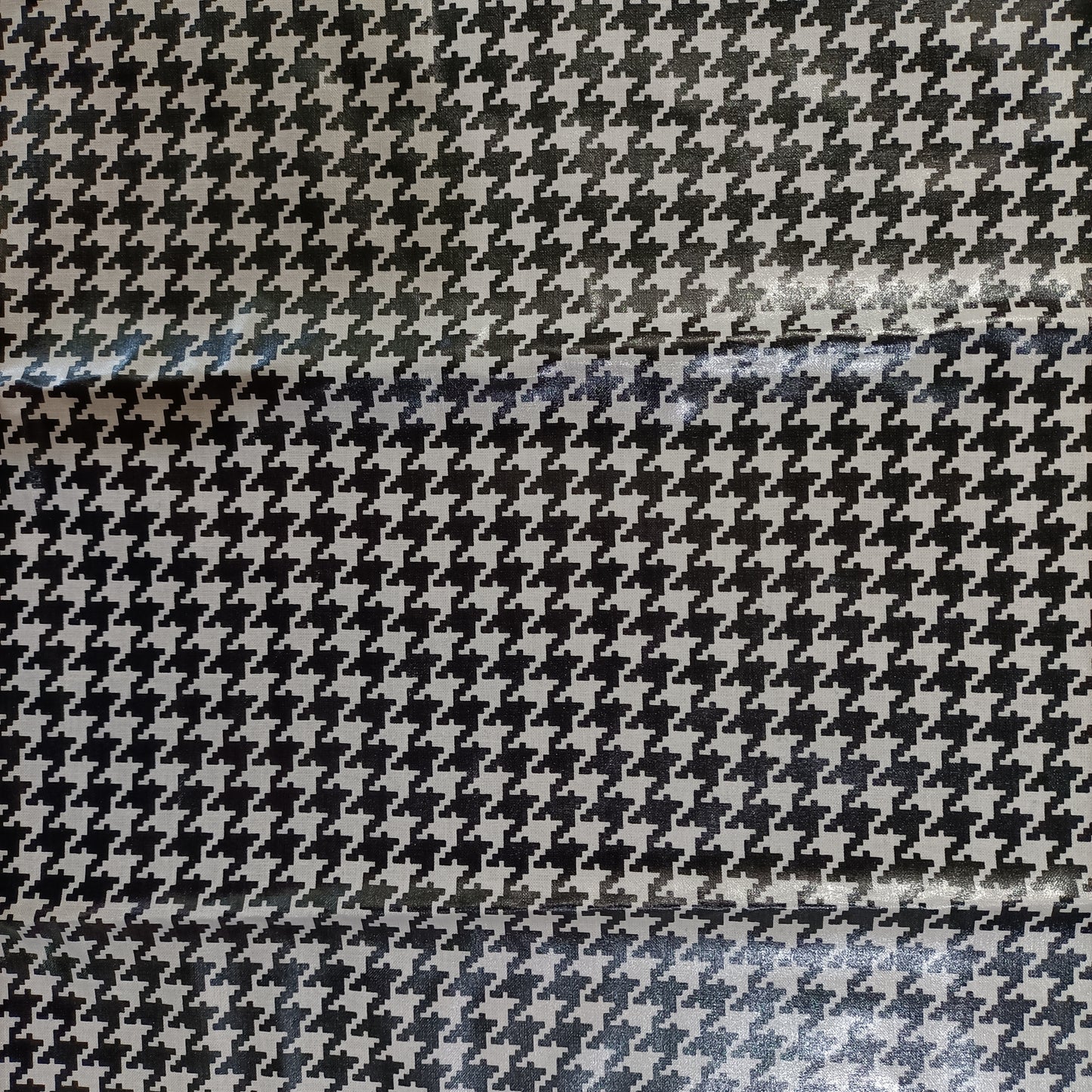 Laminated Cotton - Hound's Tooth - 93cm remnant - Fabric Rescue