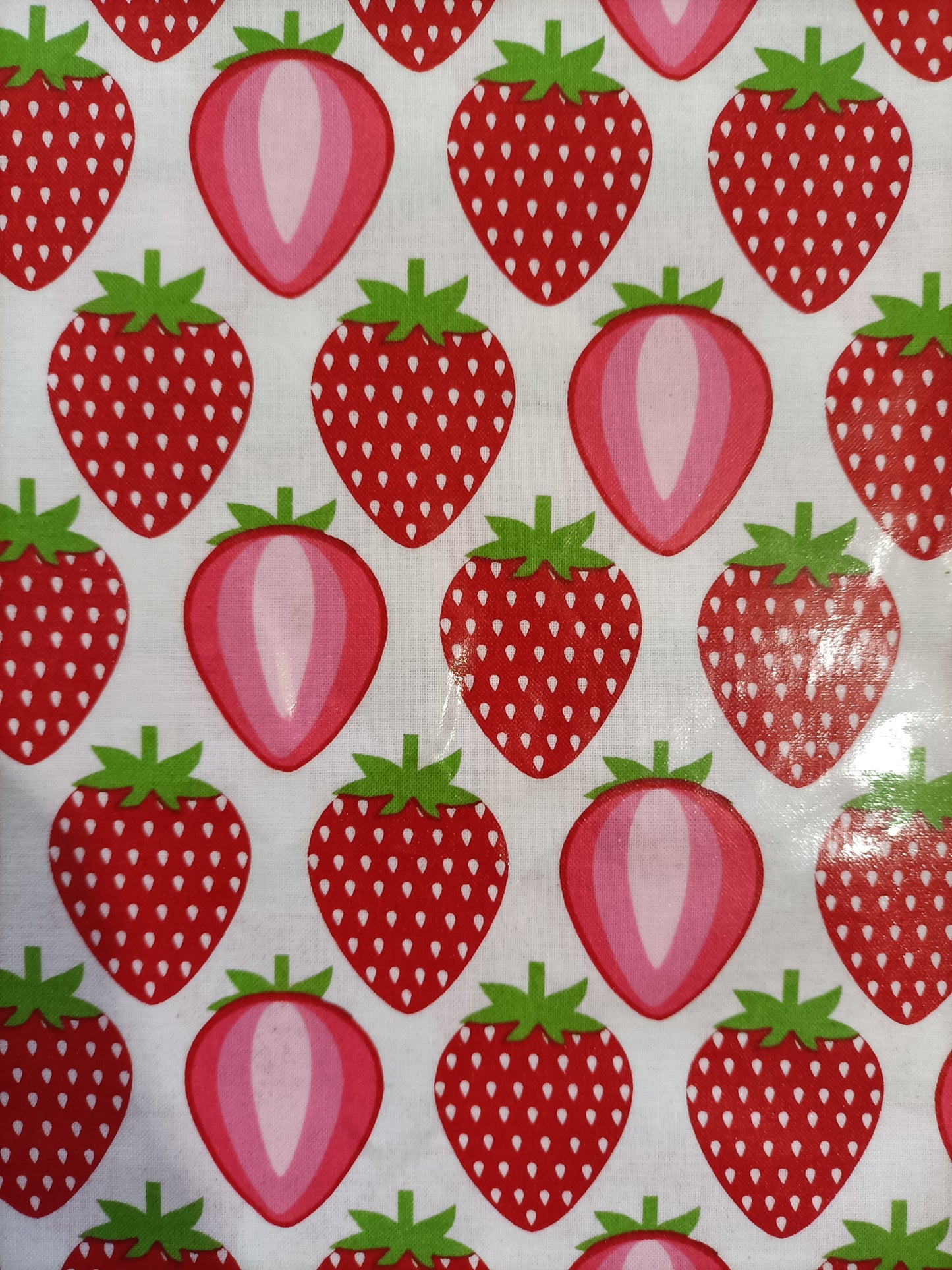 Laminated Cotton - Strawberries - Fabric Rescue