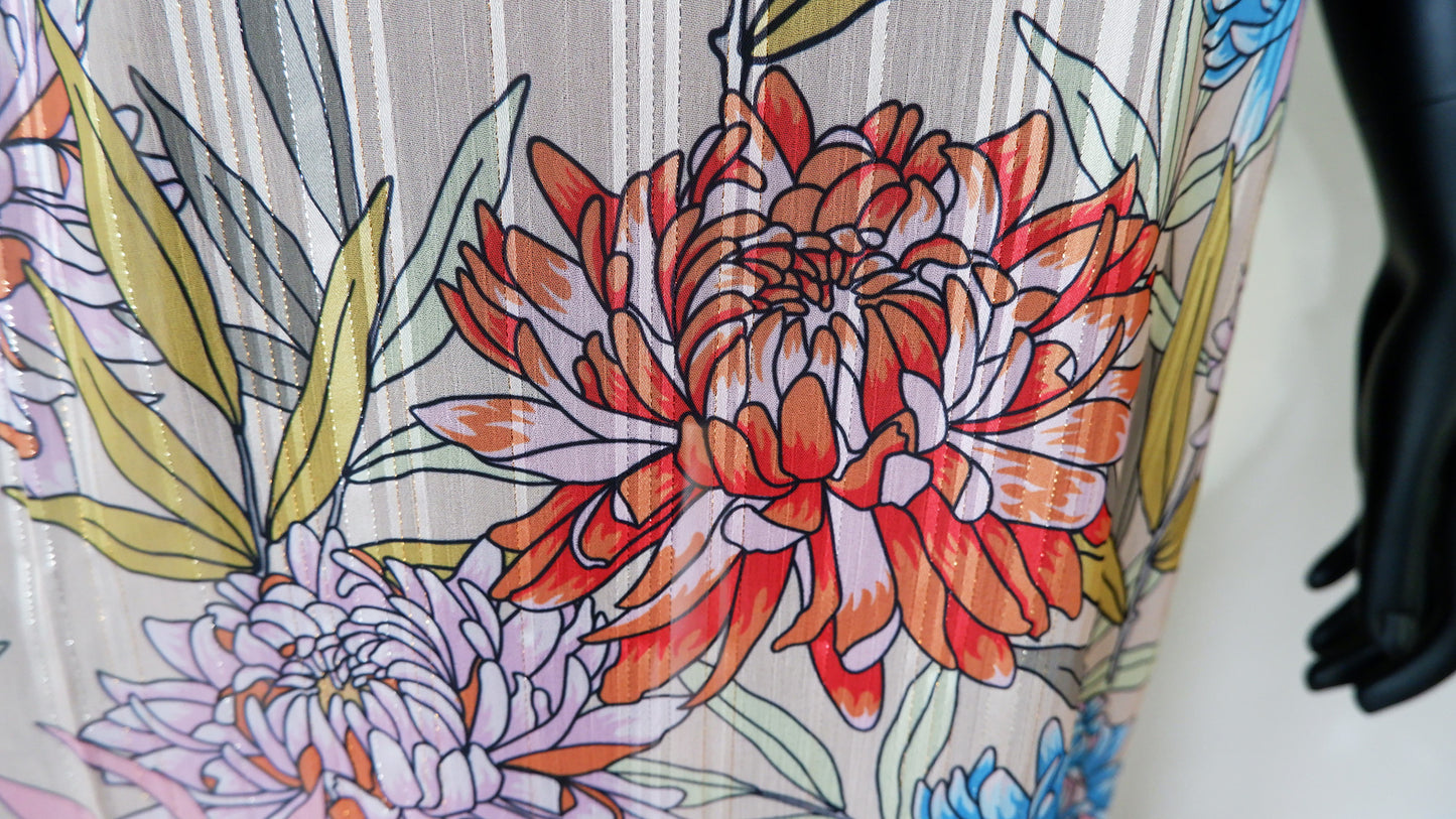 Chiffon - Large Floral Print with Sparkle