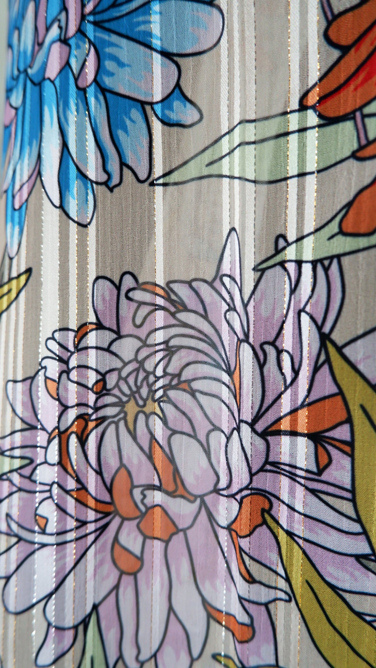 Chiffon - Large Floral Print with Sparkle