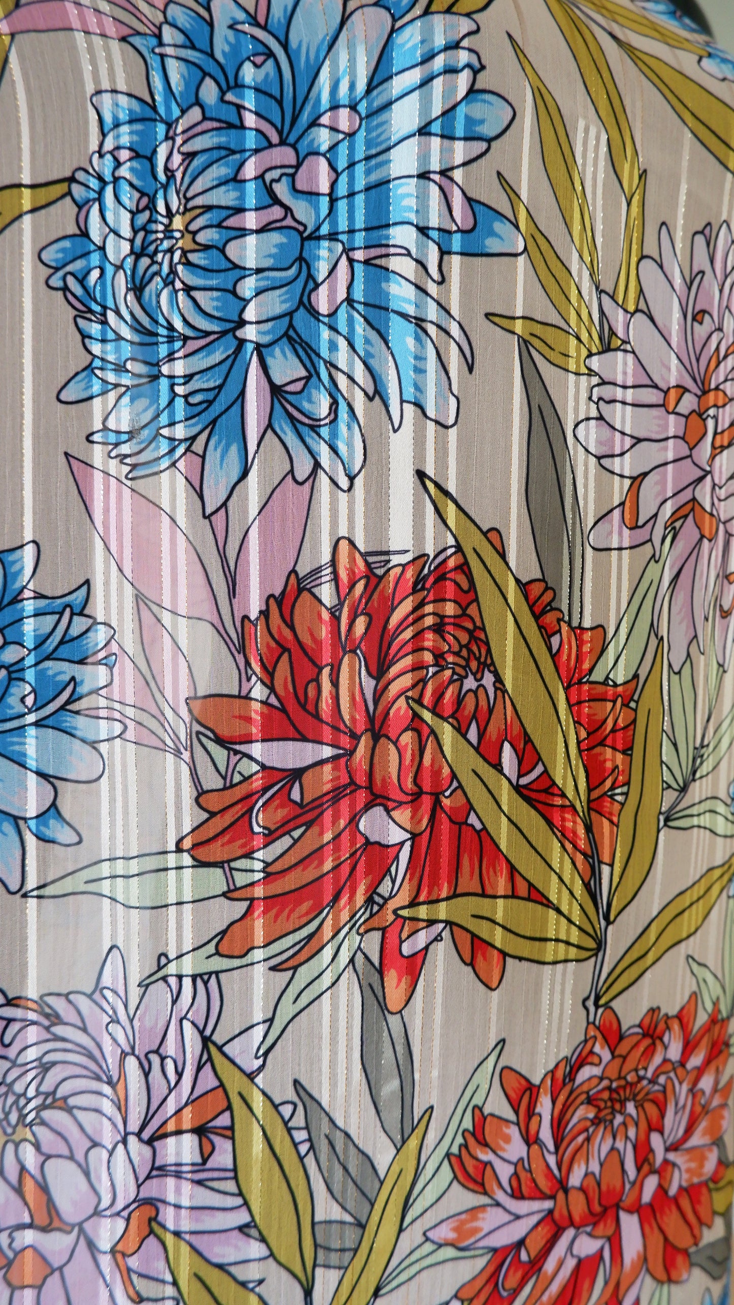 Chiffon - Large Floral Print with Sparkle