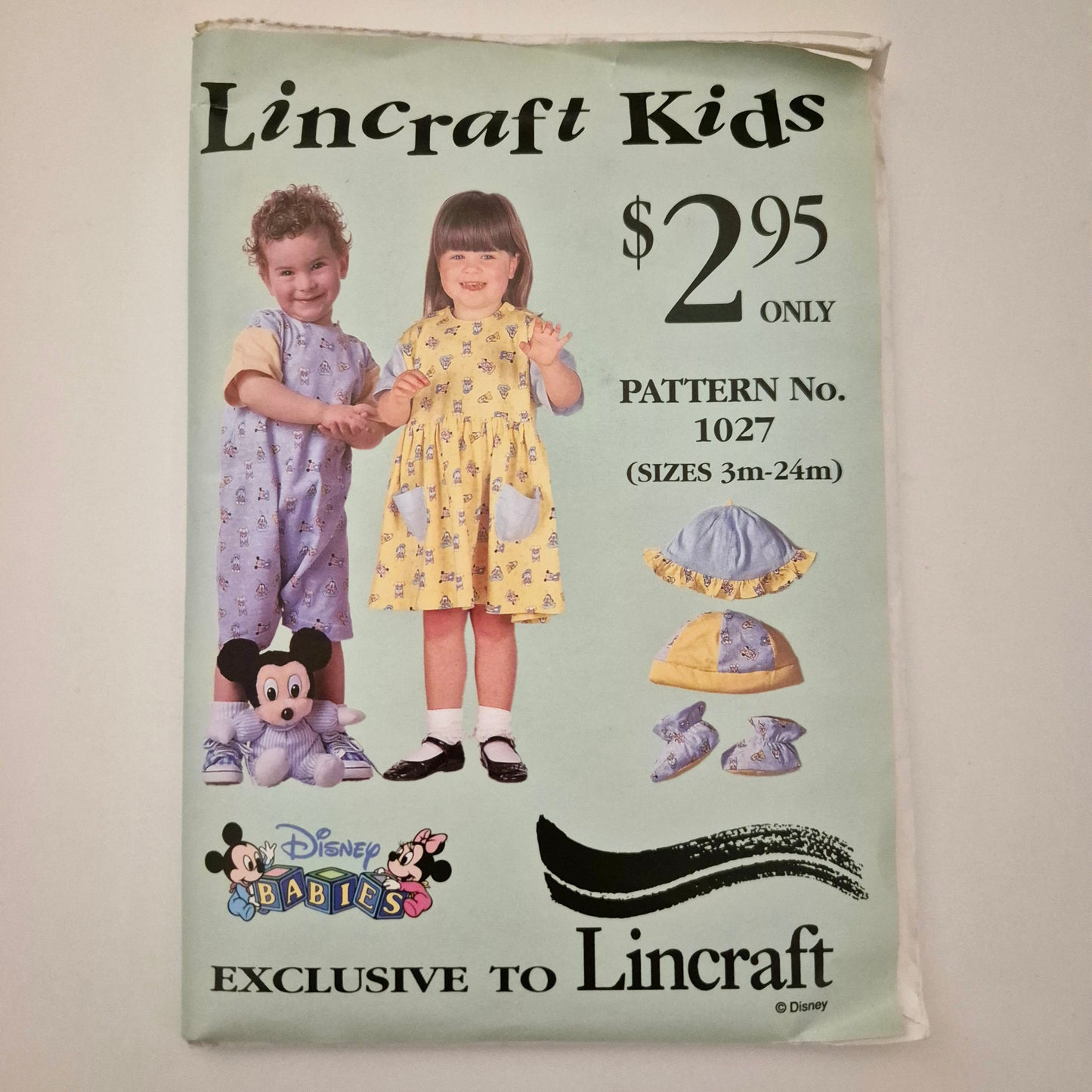 Lincraft 1027 Toddler's jumpsuit and hat pattern, Sizes 3m - 24m