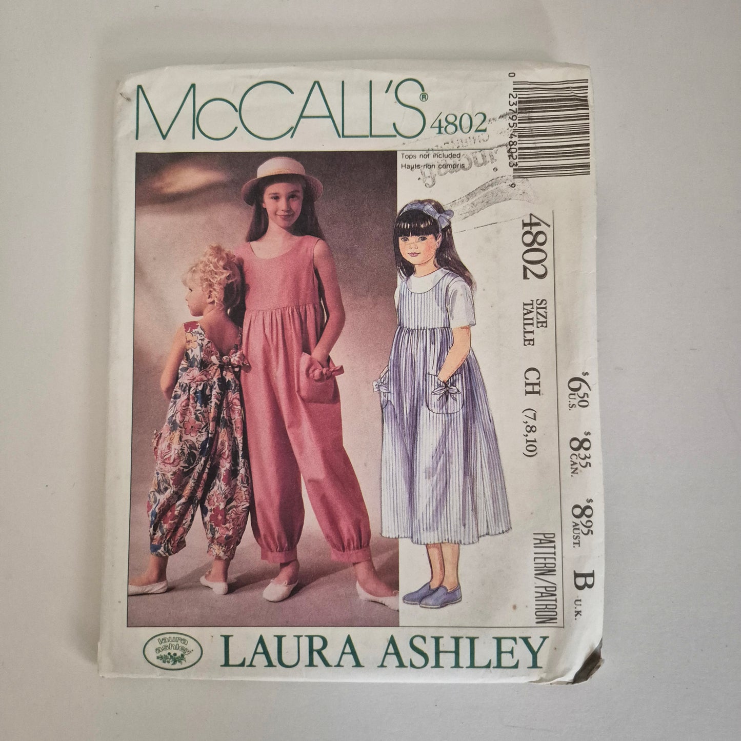McCall's 4802, girls jumpsuit and sundress pattern, size 7 to 10