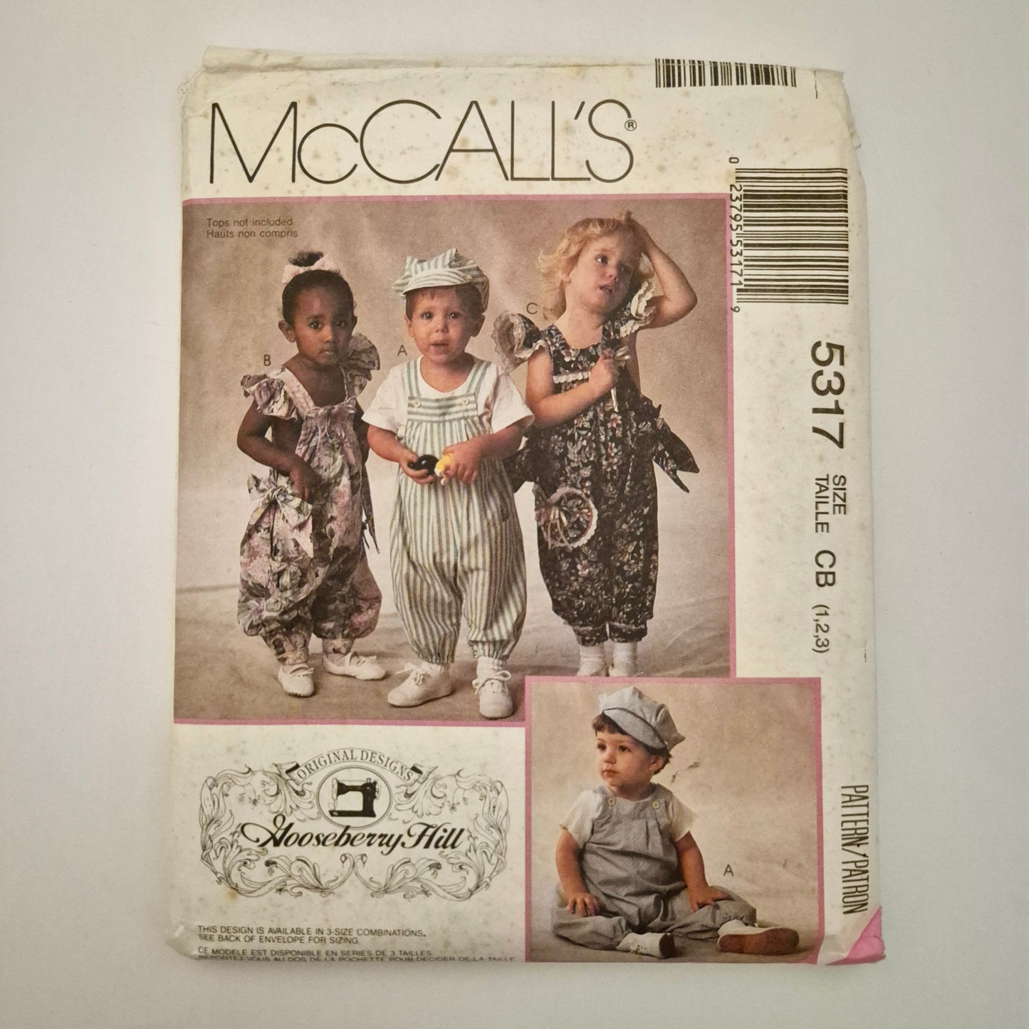 McCall's 5317, Toddler's jumpsuits and hat pattern, Sizes 1 to 3