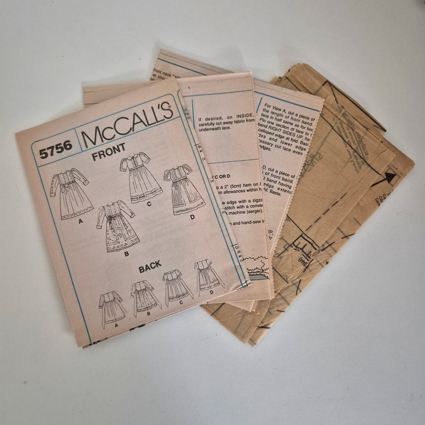 McCall's 5756, girls dress pattern, size 8