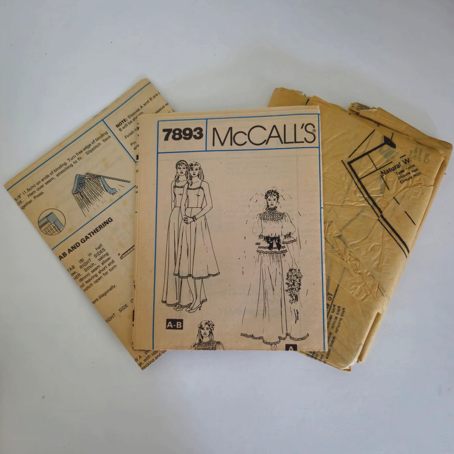 McCall's 7893, Brides or Bridesmaids gown and slip pattern, Size 10