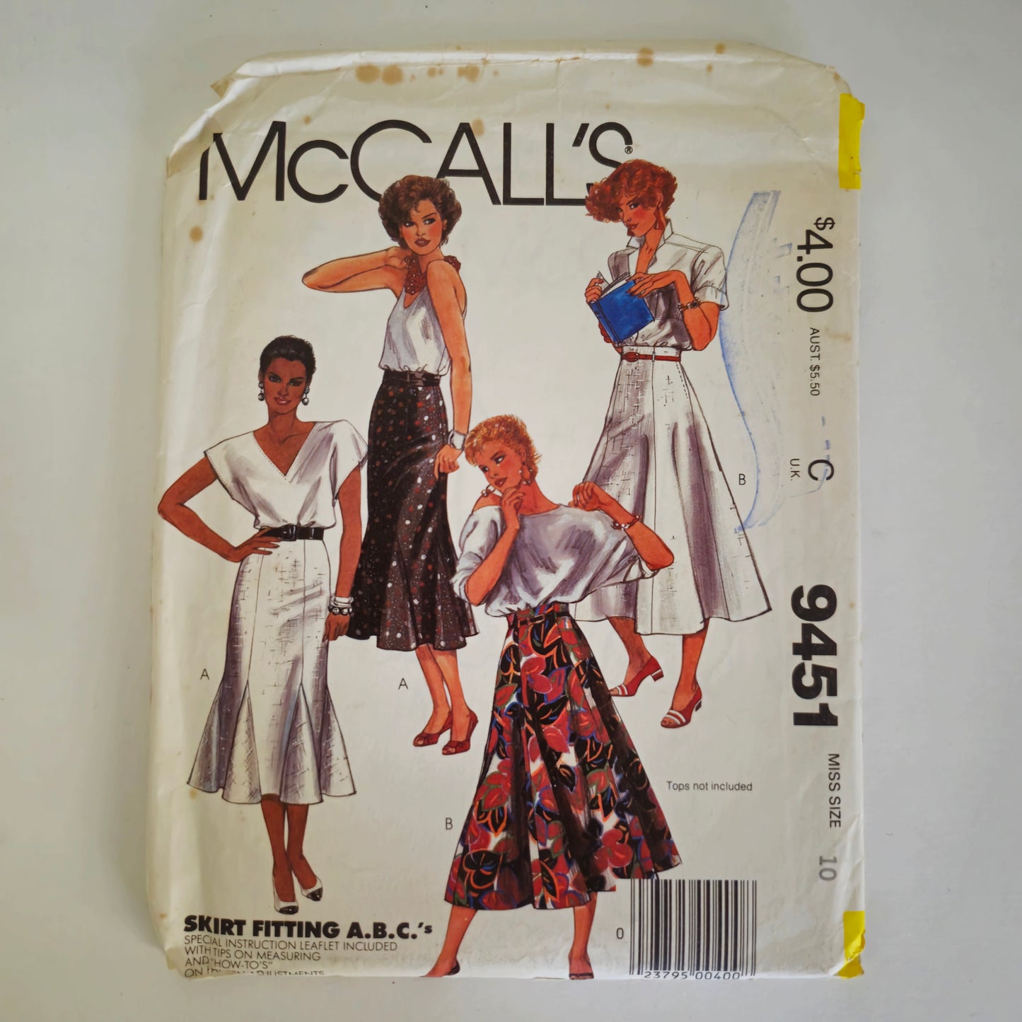 McCall's 9451, Misses' skirts pattern, size 10