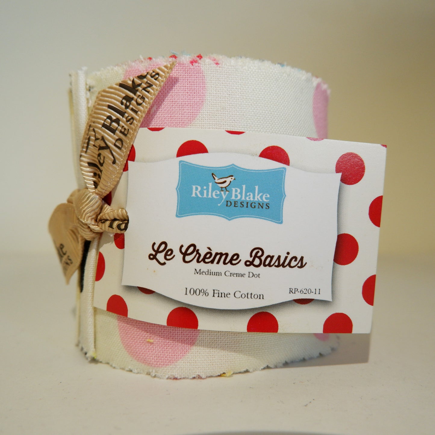 Medium Creme Dot Rolie Polie - 11 Pieces - Le Creme Basics Riley Blake