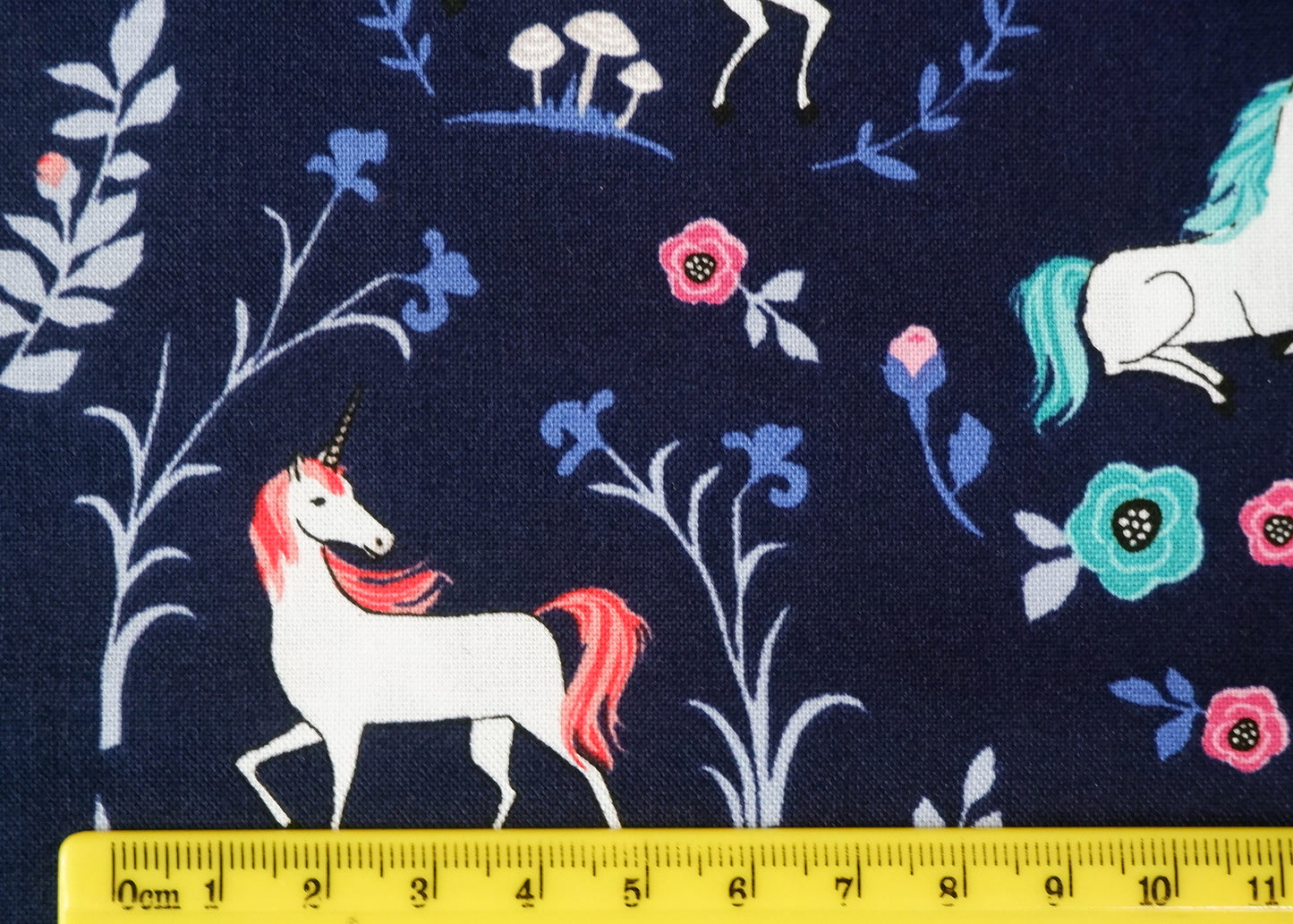 My Unicorn Cotton fabric - Navy - Riley Blake