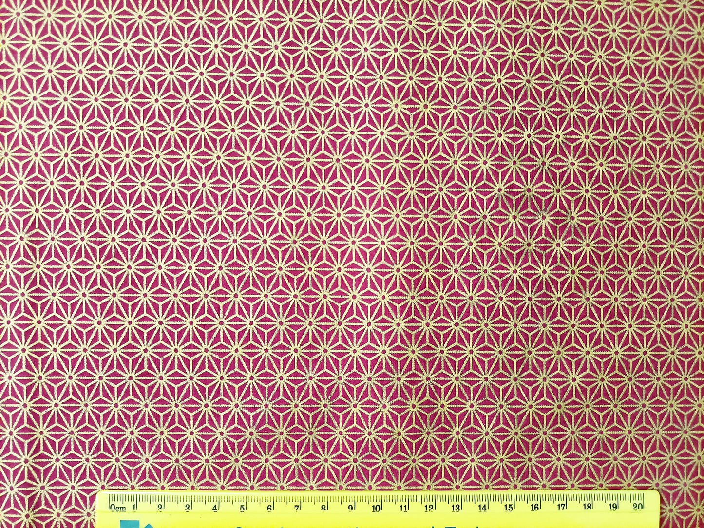 Cotton Fabric - Oriental Metallic Stars on Red - Robert Kaufman