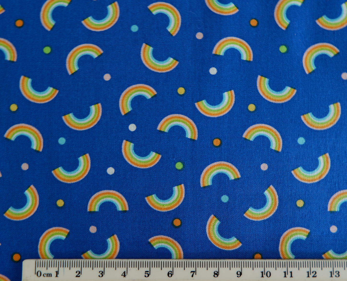 Cotton Fabric - Little Rainbows on Royal Blue - Noah's Journey - Benartex