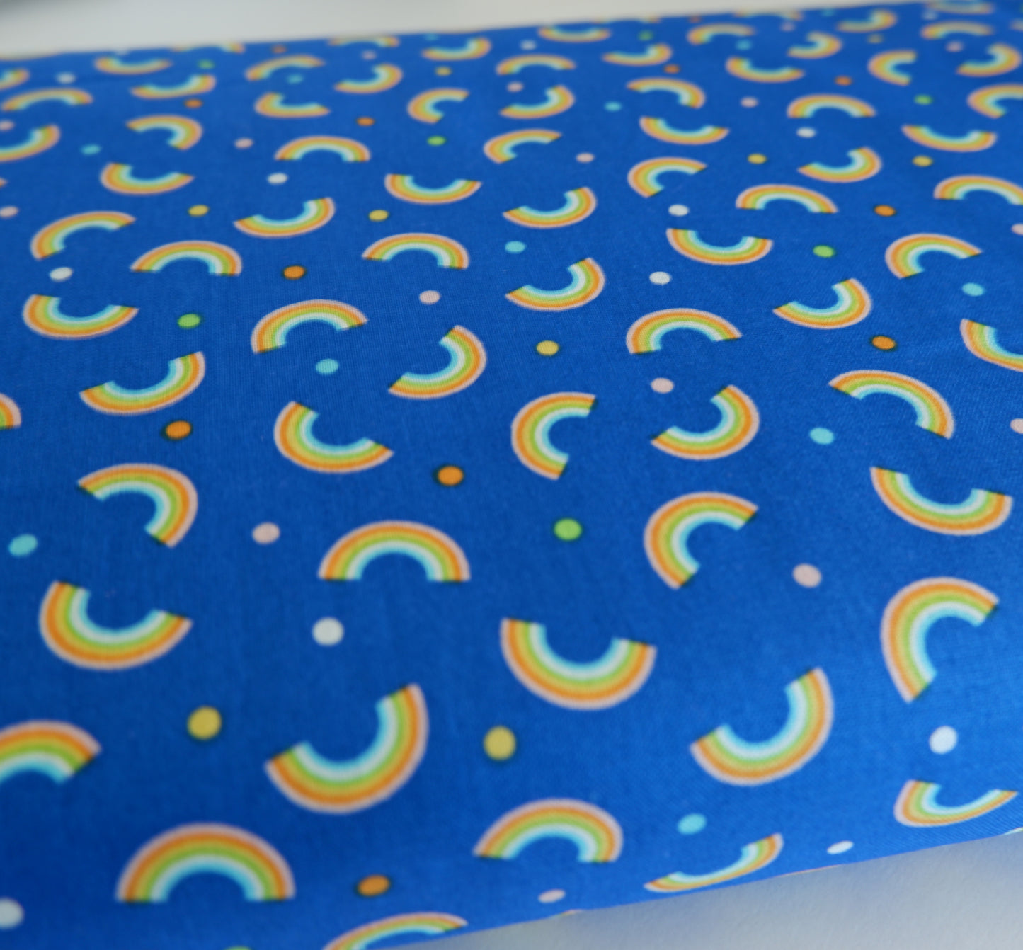 Cotton Fabric - Little Rainbows on Royal Blue - Noah's Journey - Benartex
