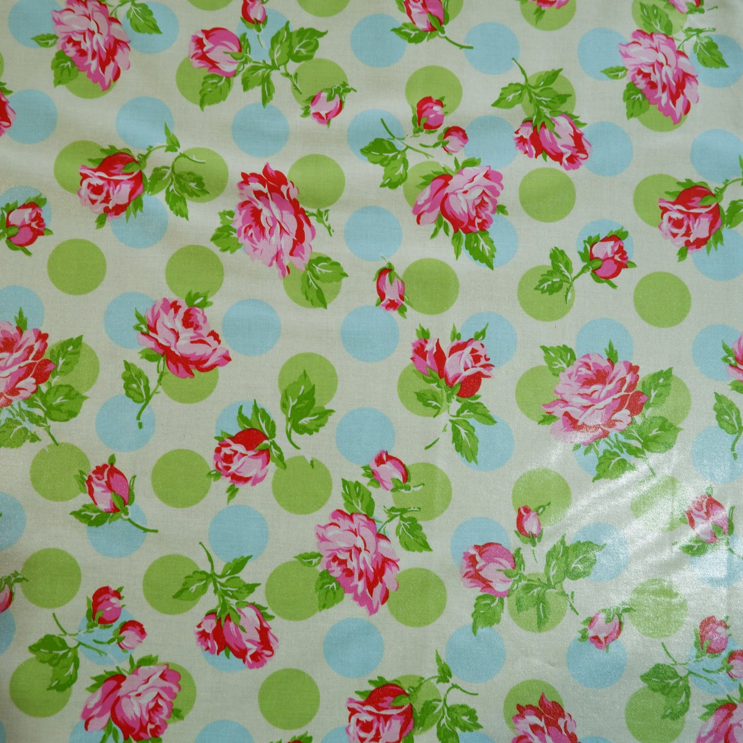 Laminated Cotton - Falling Rose - 93cm remnant - Fabric Rescue