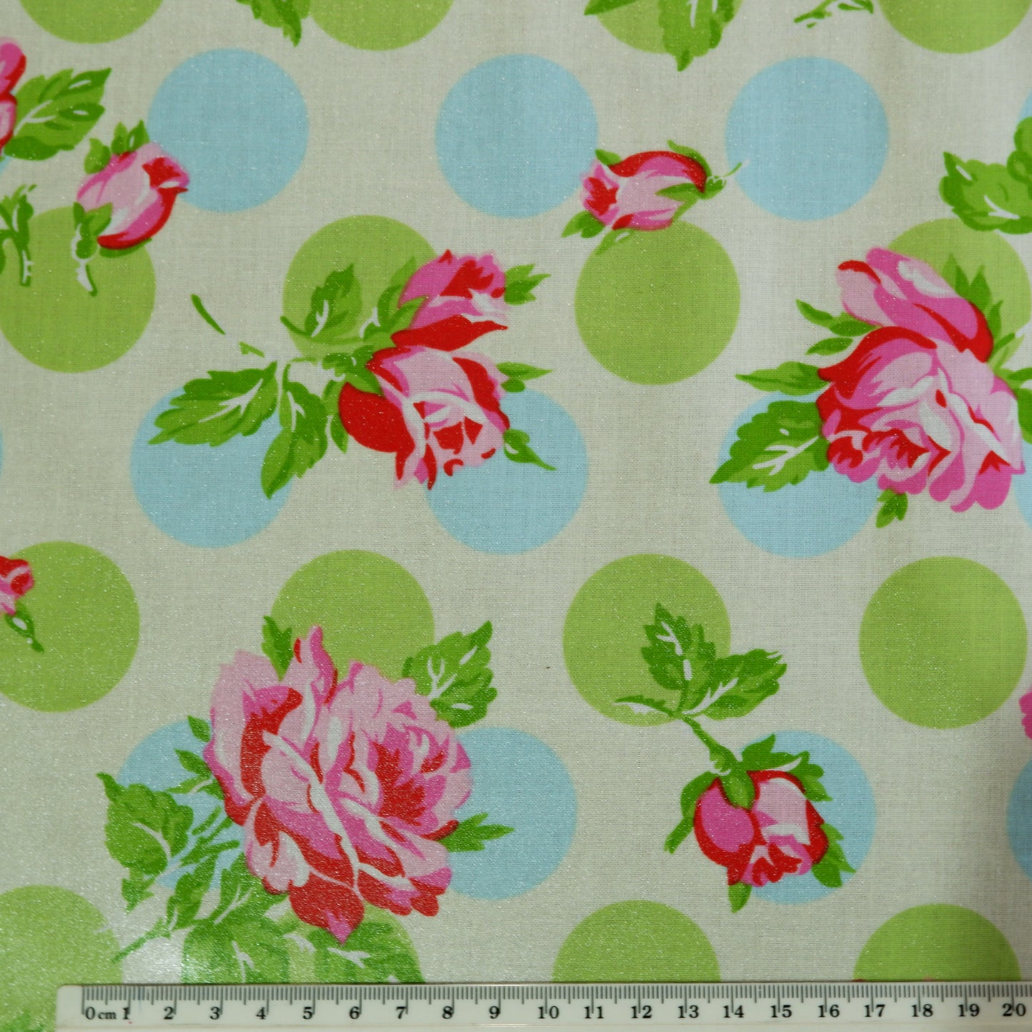 Laminated Cotton - Falling Rose - 93cm remnant - Fabric Rescue