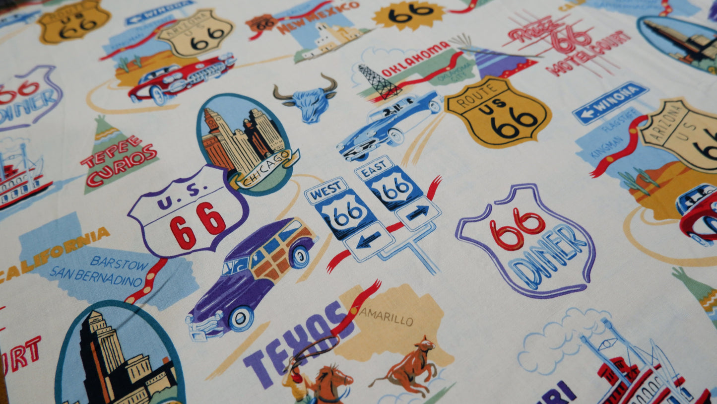 Cotton Fabric - route 66 - Fabric Rescue