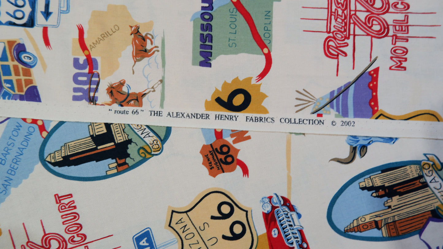 Cotton Fabric - route 66 - Fabric Rescue