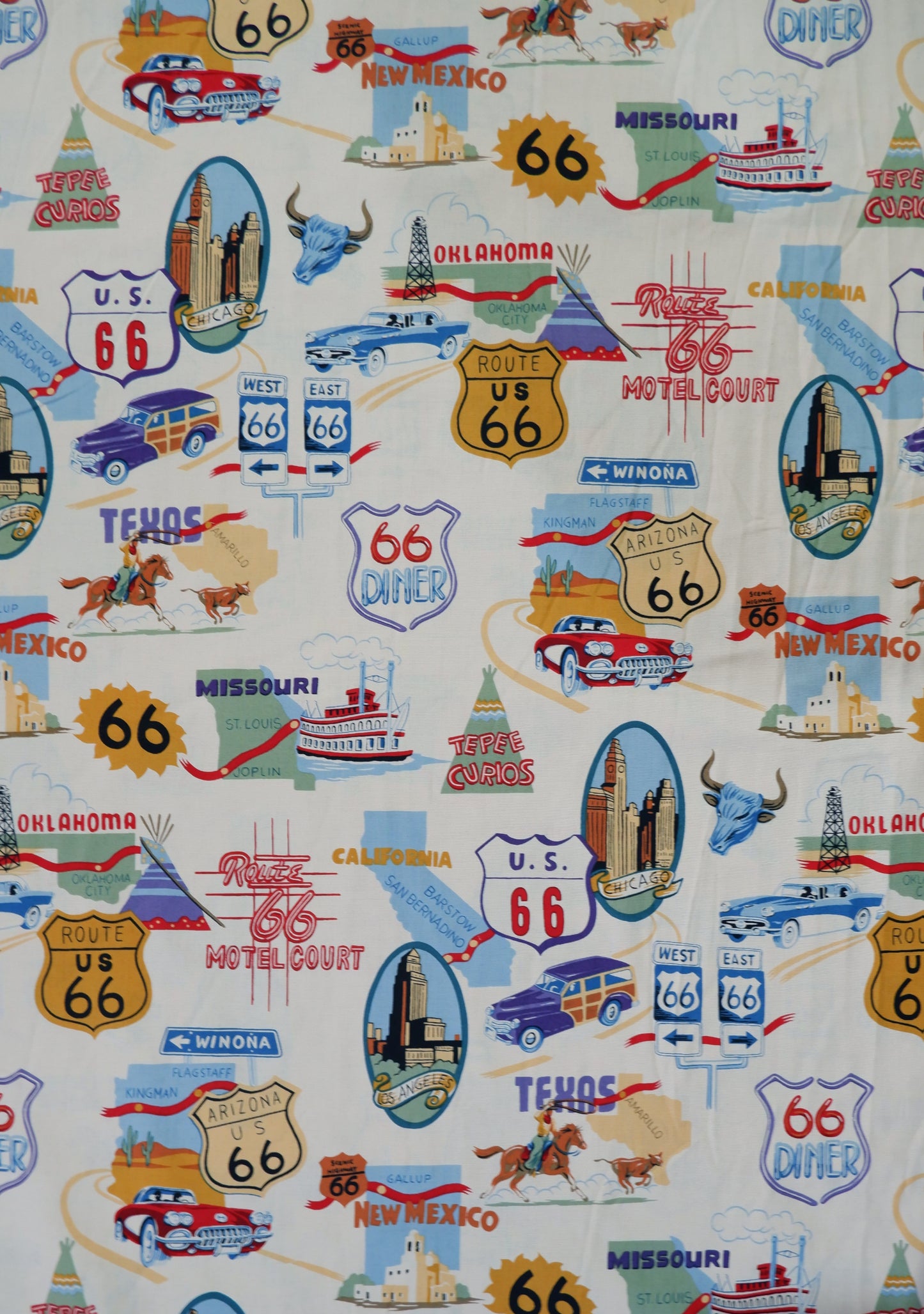 Cotton Fabric - route 66 - Fabric Rescue