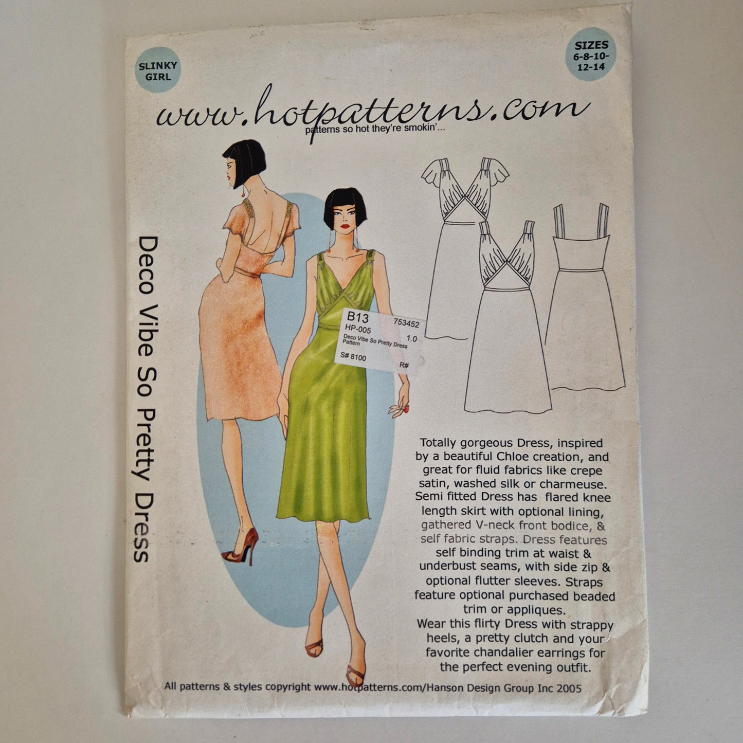 Hot Patterns Deco Vibe So Pretty Dress, Sizes 6 - 14