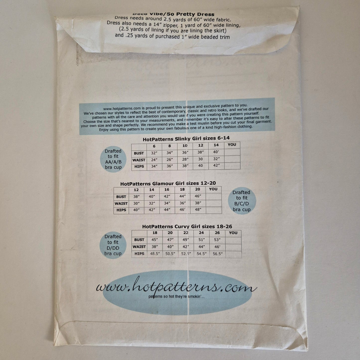 Hot Patterns Deco Vibe So Pretty Dress, Sizes 6 - 14