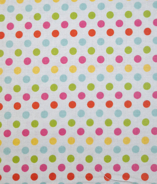 Cotton Fabric - Small Multi Dot on Cream - Riley Blake
