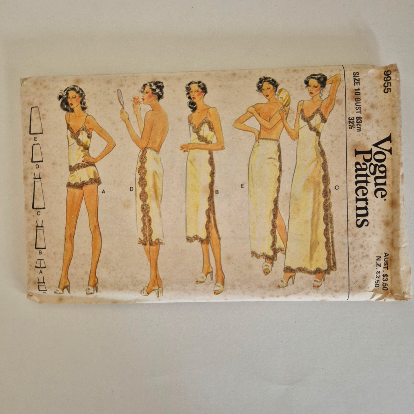 Vogue 9955 camisole slips and short pants, size 10