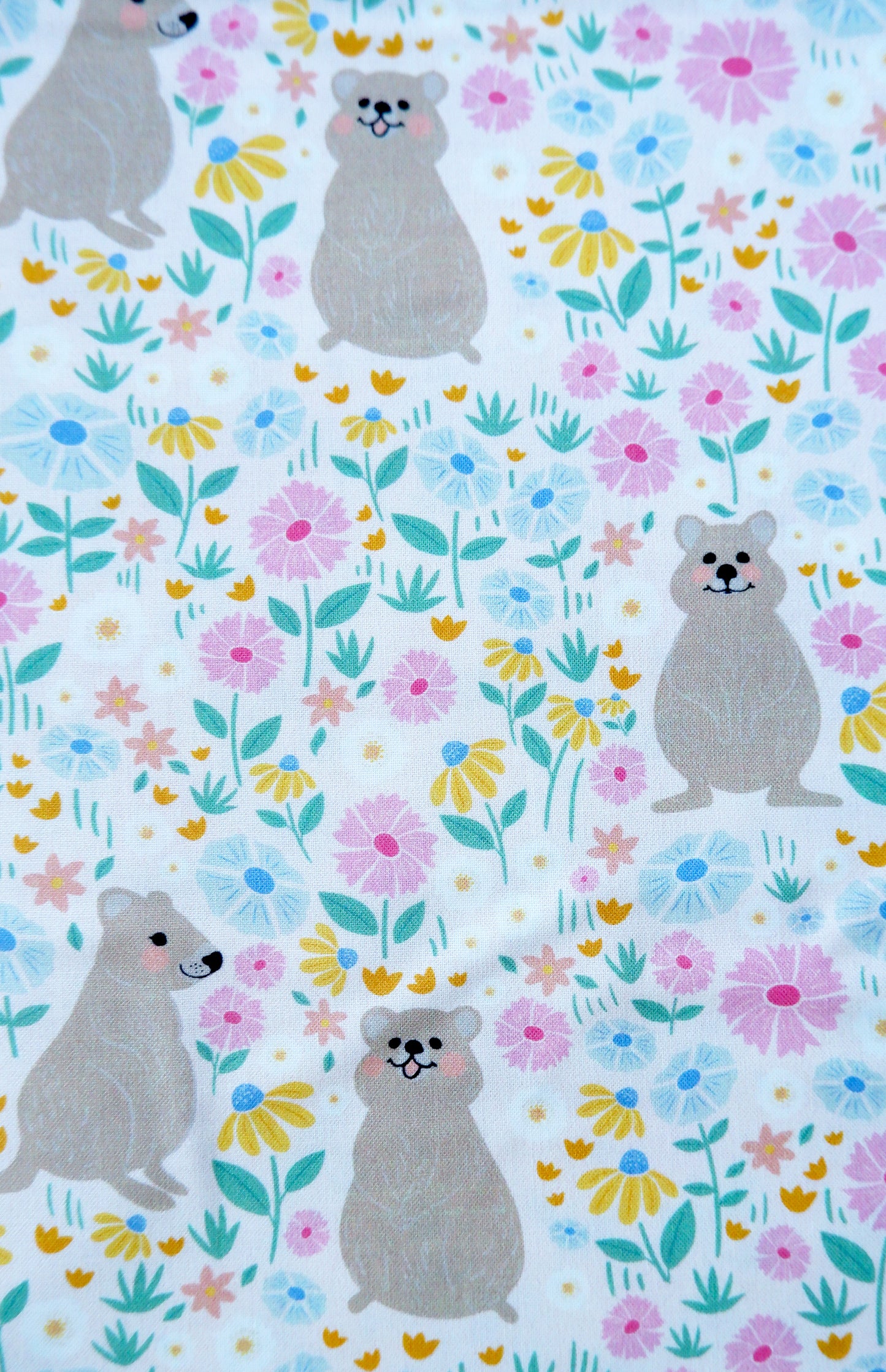 Cotton Fabric - Wild Garden range - Quokka design