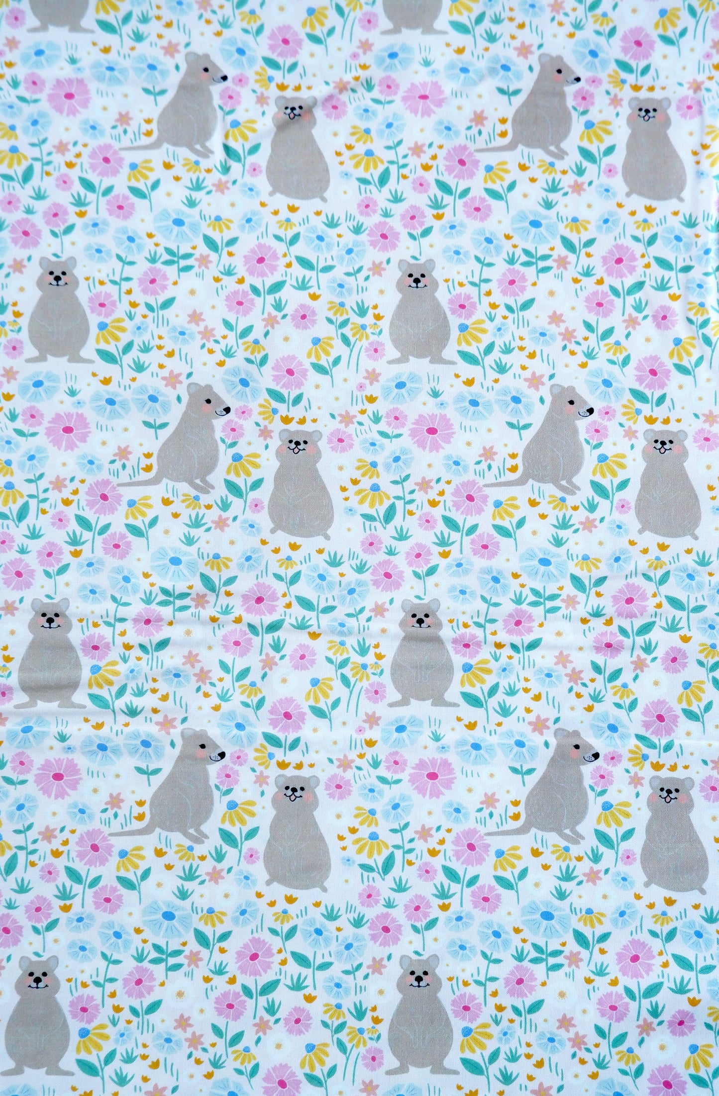 Cotton Fabric - Wild Garden range - Quokka design