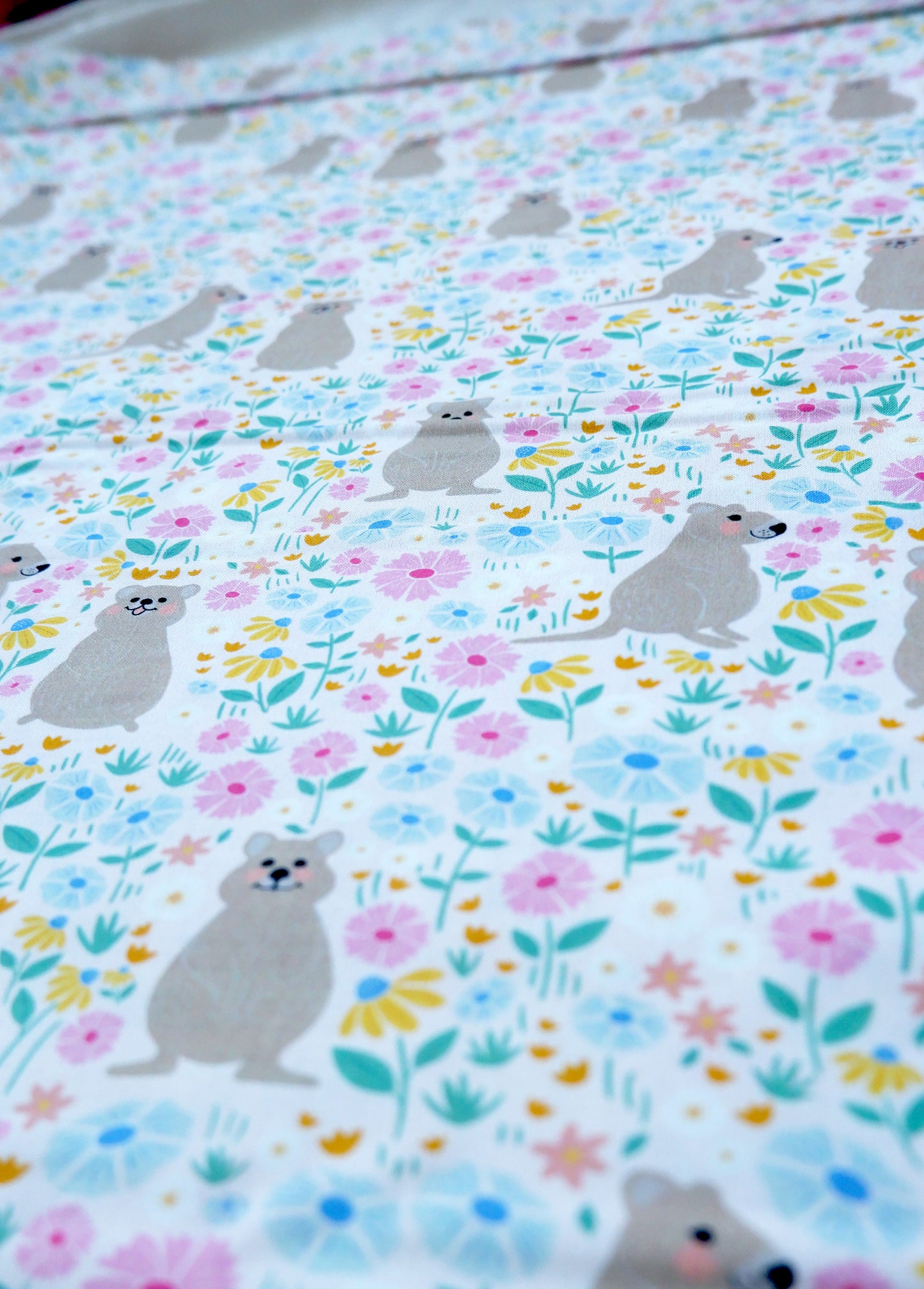 Cotton Fabric - Wild Garden range - Quokka design