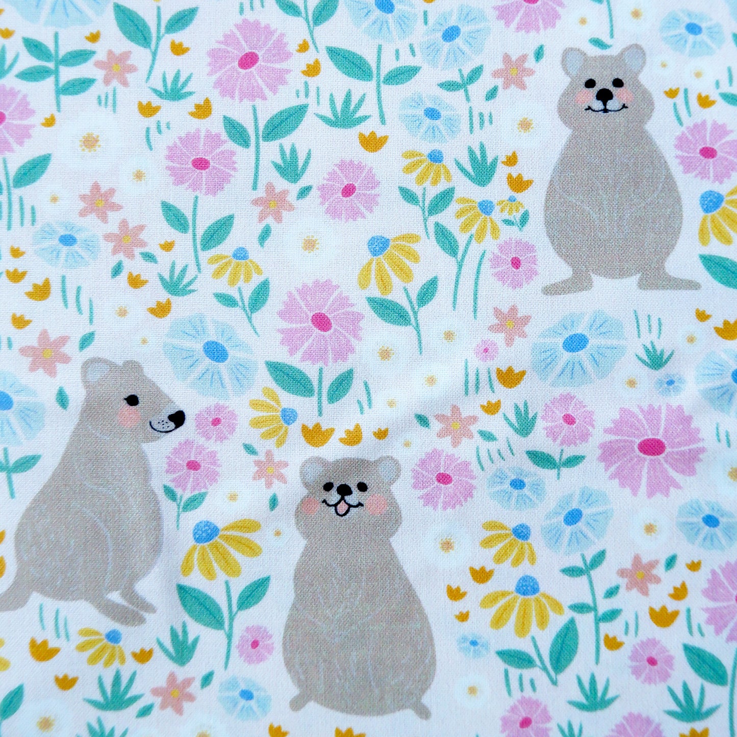 Cotton Fabric - Wild Garden range - Quokka design