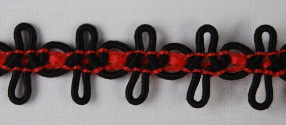 Black and Red Bow Tie Trim