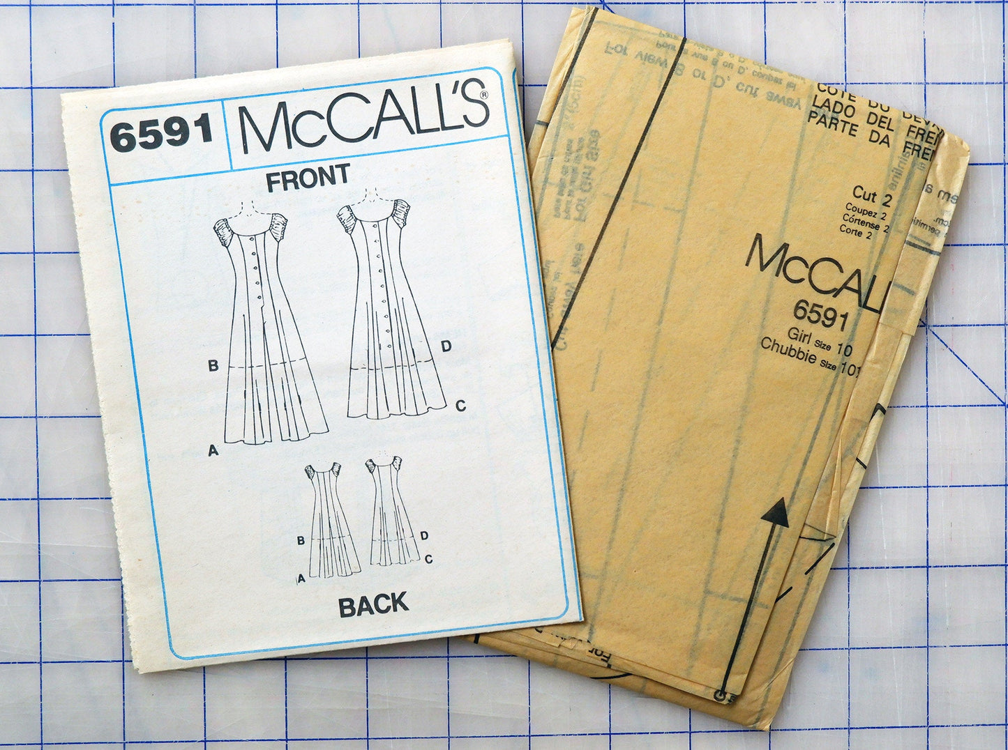 McCall's 6591 pattern, girls dress jumpsuit romper size 10