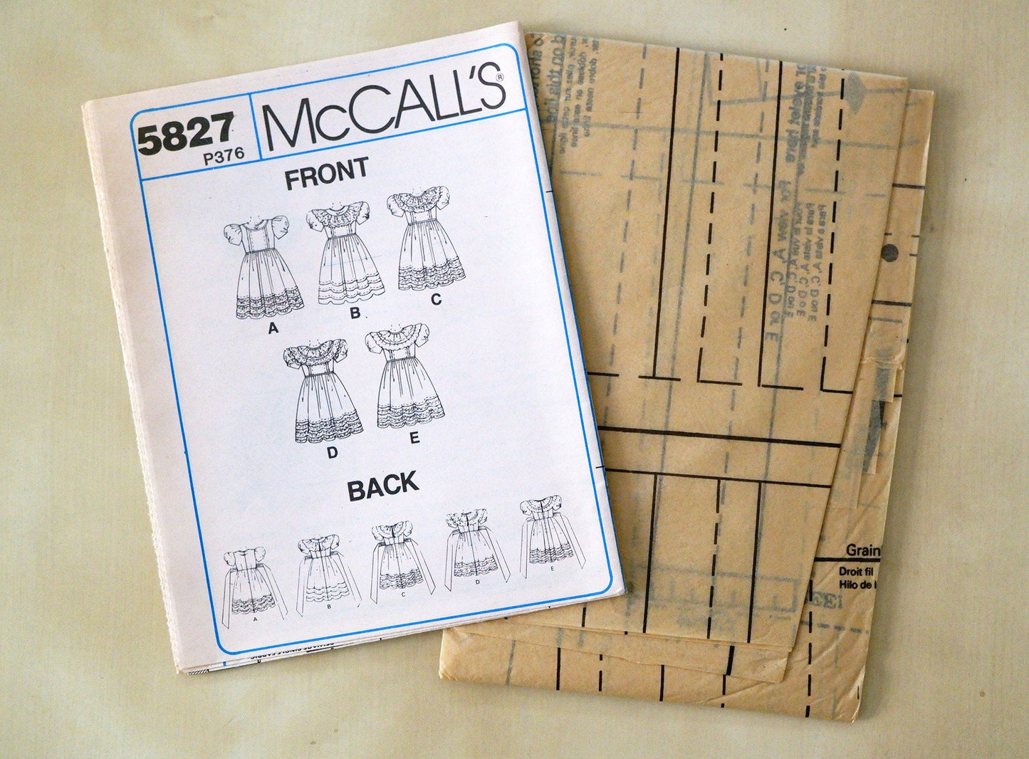 McCall's 5827, girls dress pattern, size 6